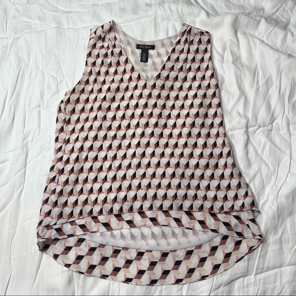 WHBM Chevron Patterned Sleeveless Blouse